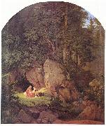 Adrian Ludwig Richter Genoveva in der Waldeinsamkeit painting
